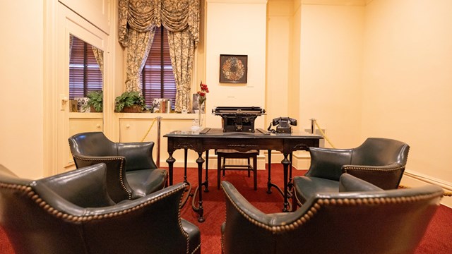 Desk and chairs